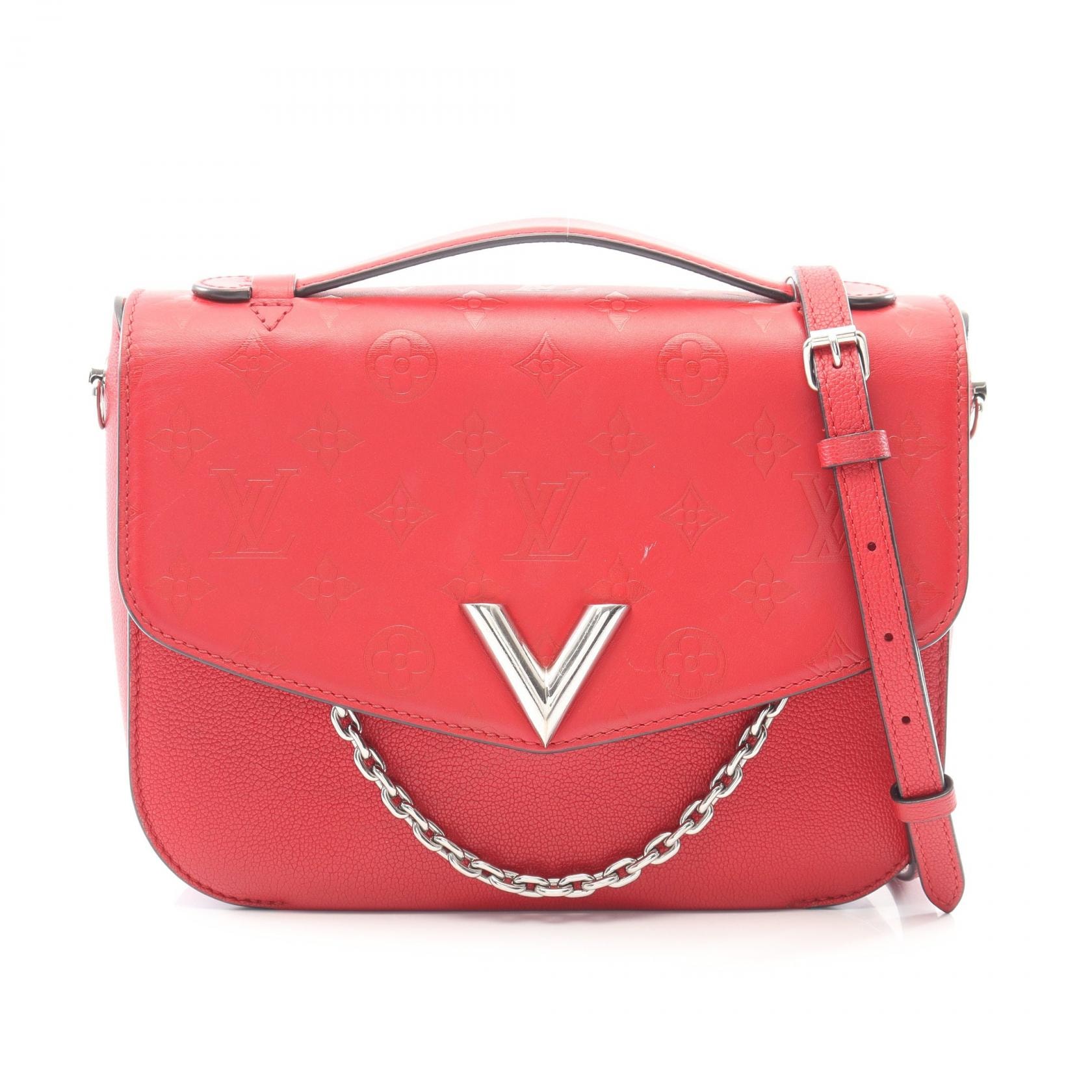 ルイ・ヴィトン LOUIS VUITTON ヴェリー メッセンジャー モノグラム 2WAY ハンドバッグ バッグ レザー ルビー レディース レッド系 【中古】