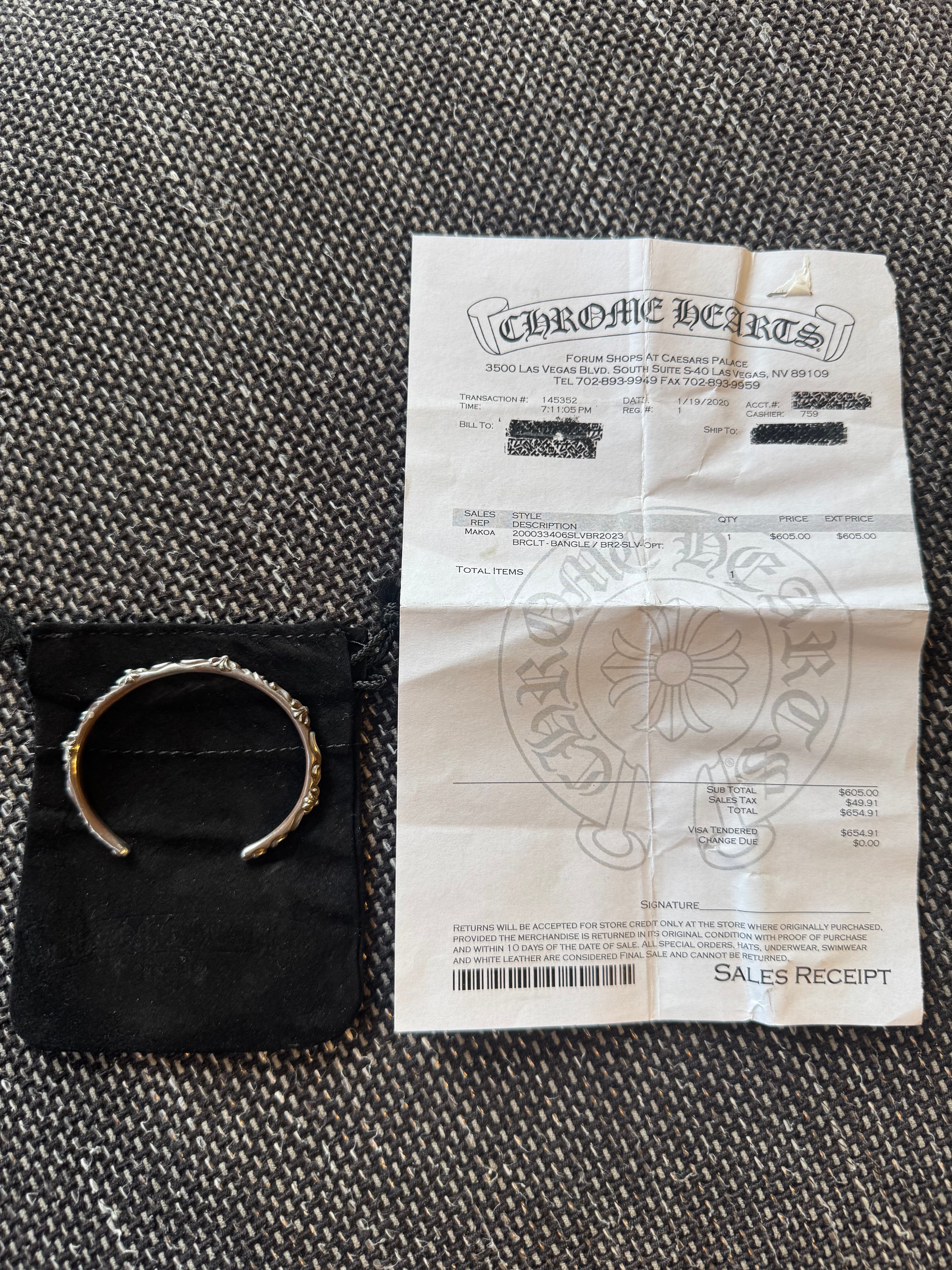 Chrome Hearts SBT Band Bangle "Black"