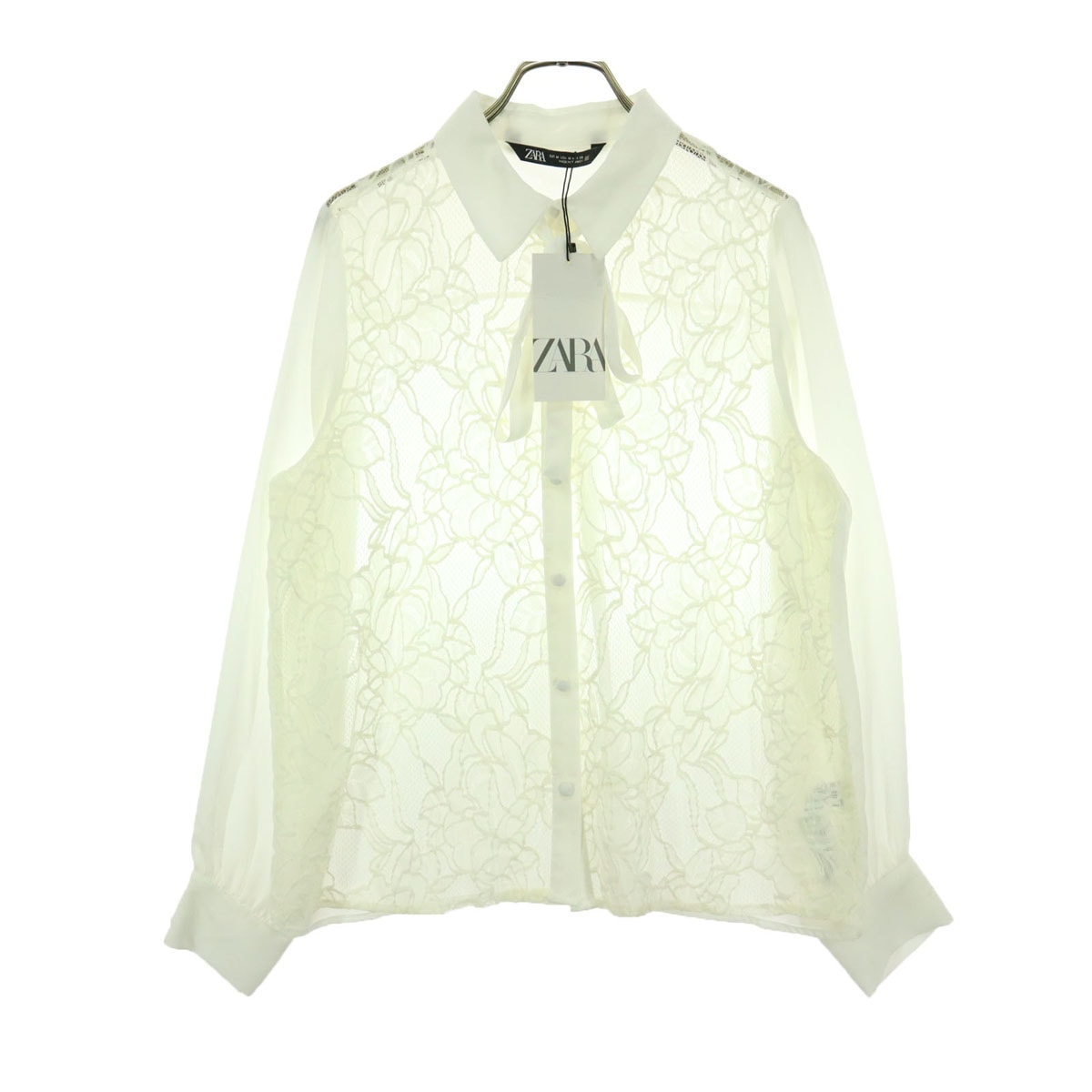 ZARA シースルーブラウス ZARA シースルーブラウスシャツ - メルカリ