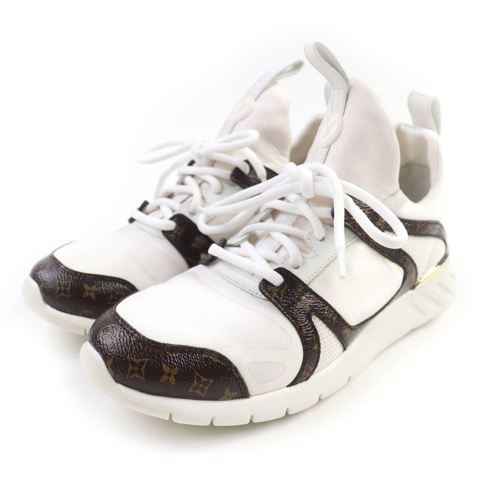 美品 ルイヴィトン
 スニーカー ホワイト ブラウン レディース 35.5