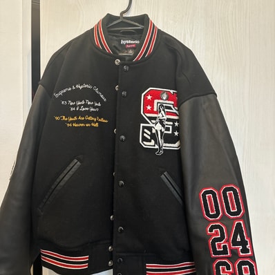 Supreme x HYSTERIC GLAMOUR Varsity Jacket "Black"
