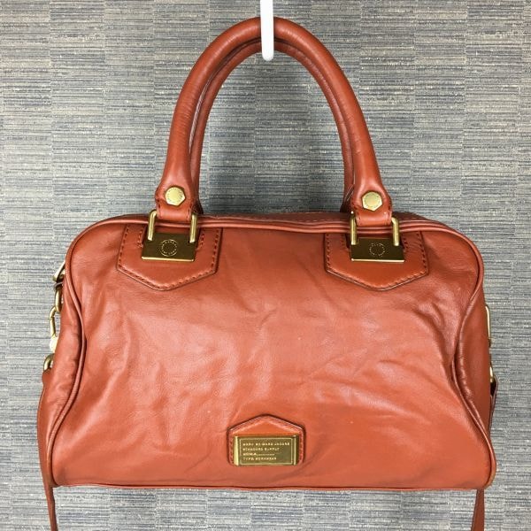 MARC BY MARC JACOBS/マークジェイコブス レザー ボストンバッグ 茶/ブラウン 2way! ショルダーストラップ付 管NO.WB21-19