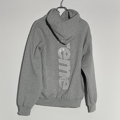 Supreme Satin Applique Hooded Sweatshirt (25FW) "Heather Grey"