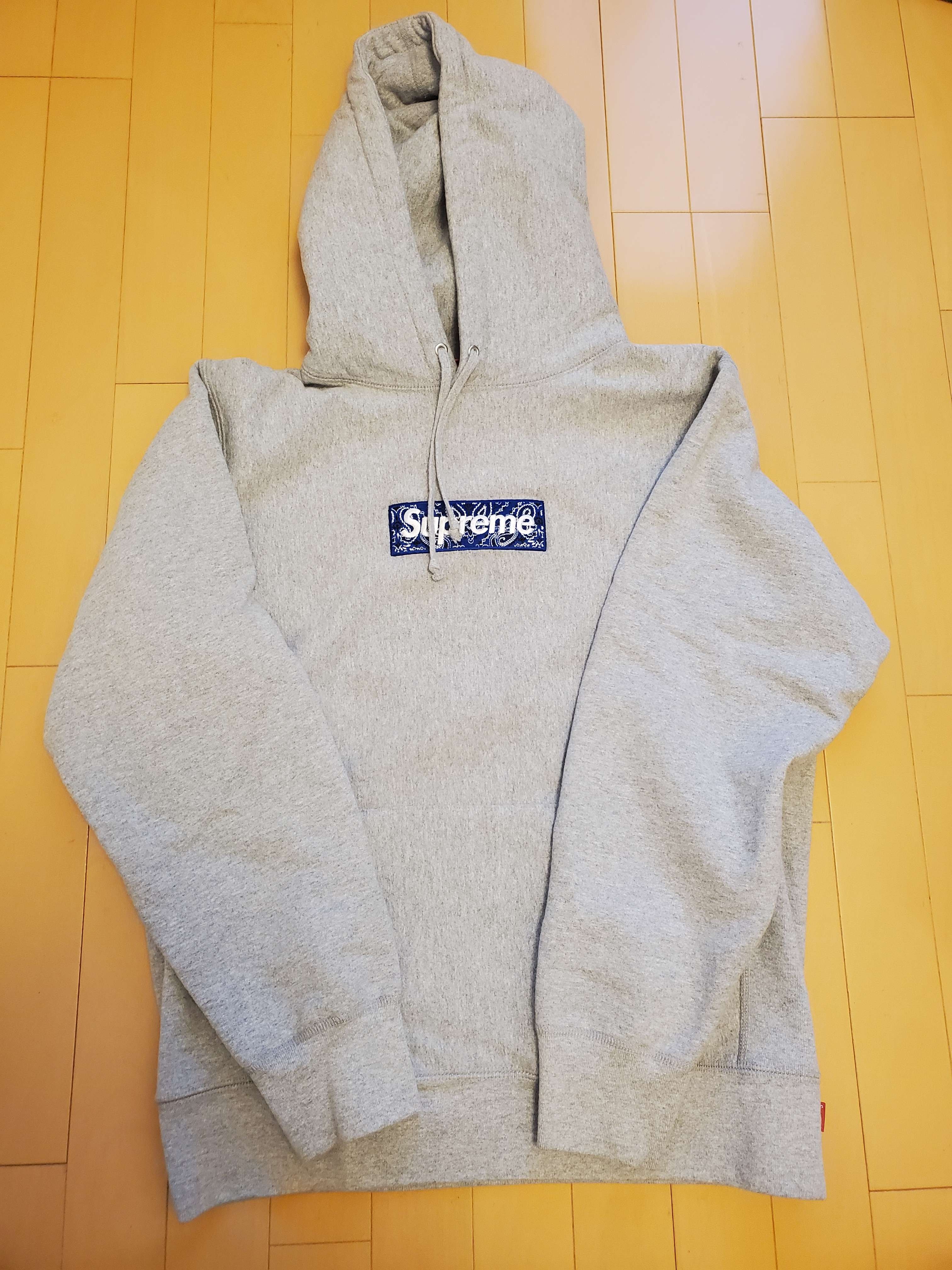 Supreme Bandana Box Logo Hooded Sweatshirt "Grey"