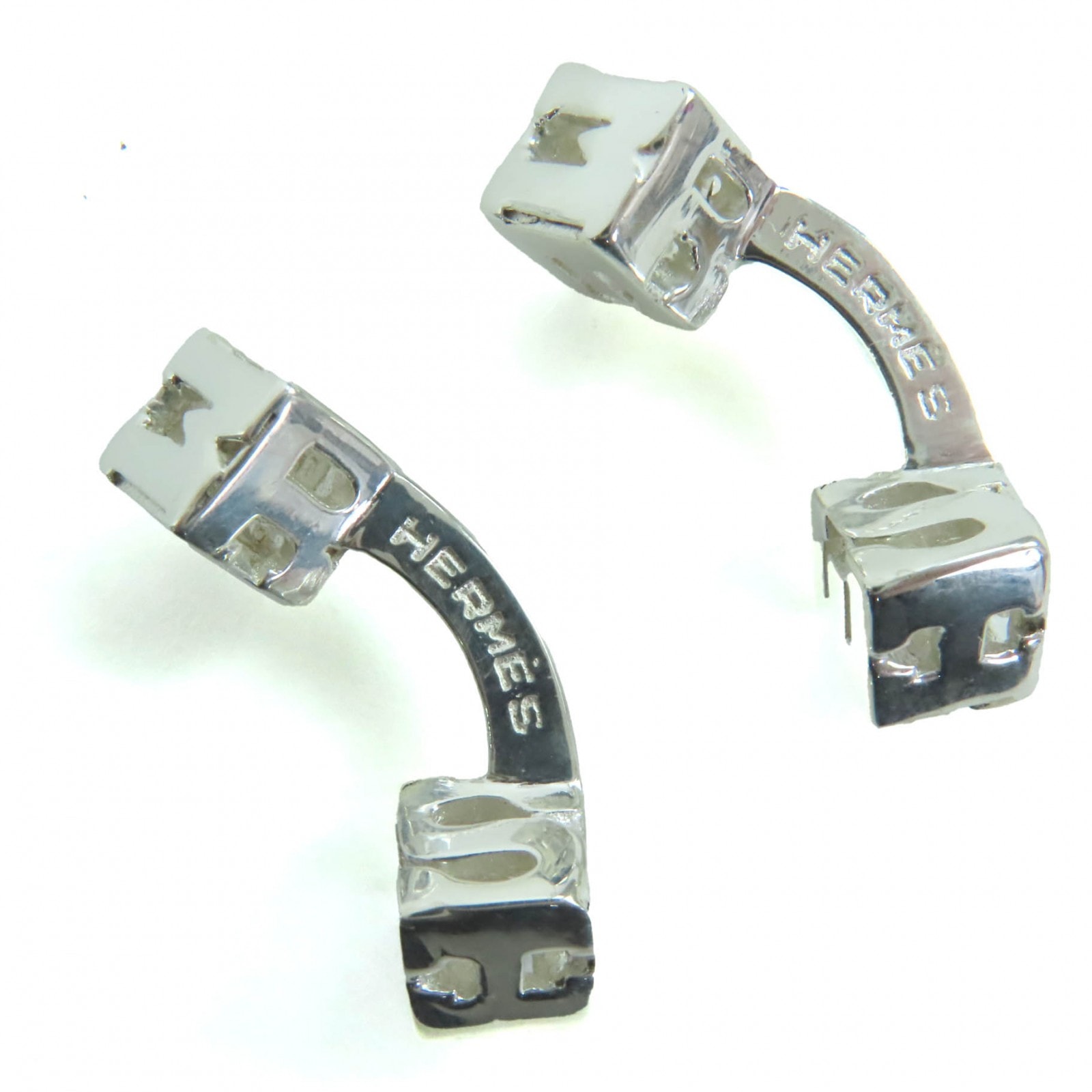 美品 エルメス カフスボタン カフリンクス シルバー メンズ