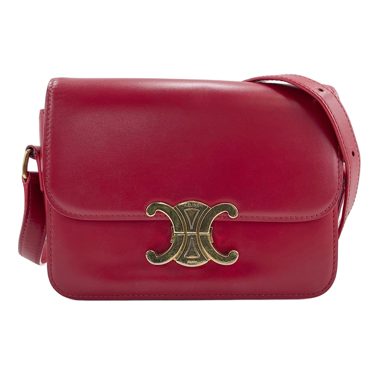 セリーヌ CELINE レザー トリオンフ ショルダーバッグ【中古】
