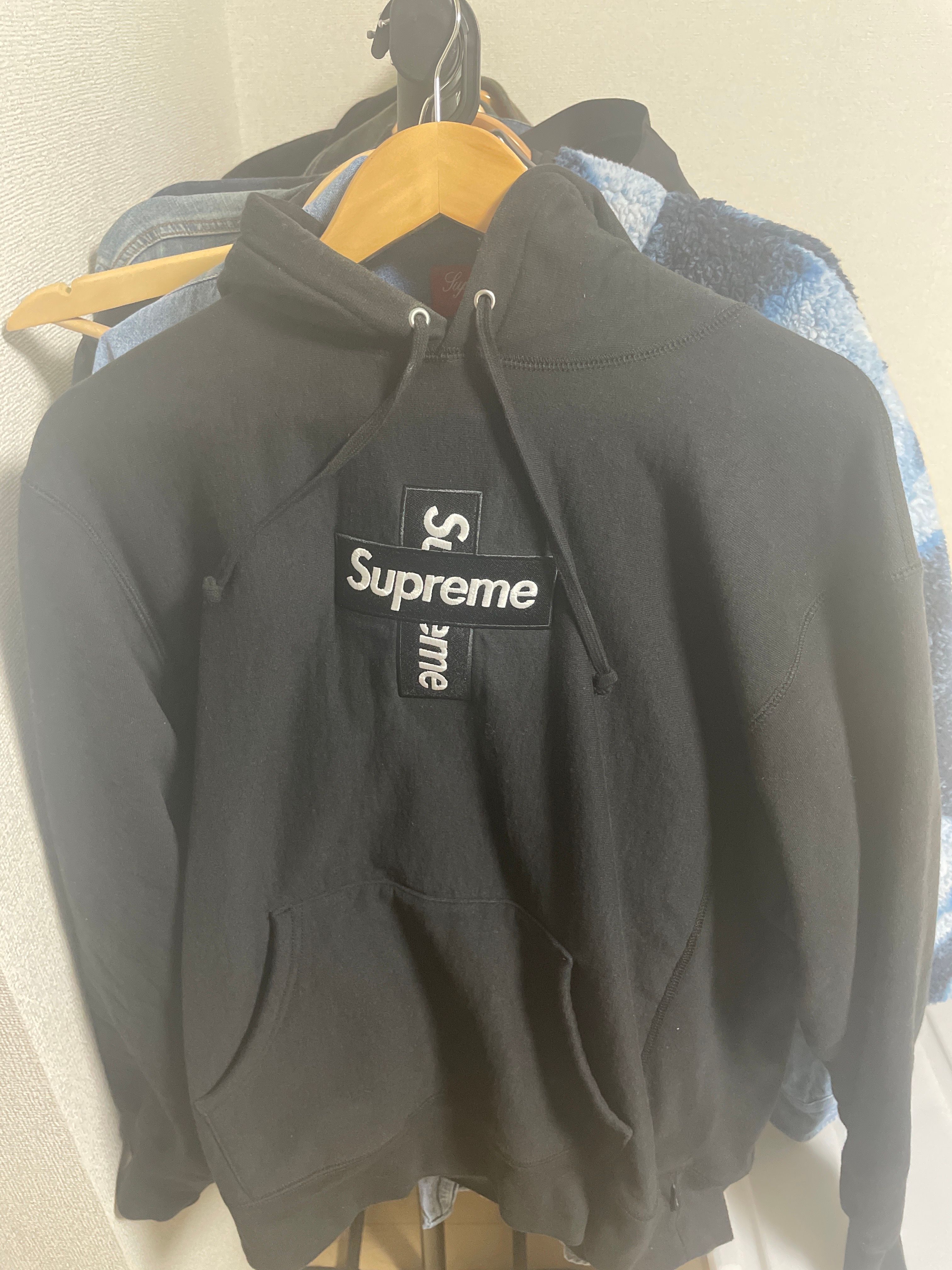 Supreme Cross Box Logo Hooded Sweatshirt "Black"