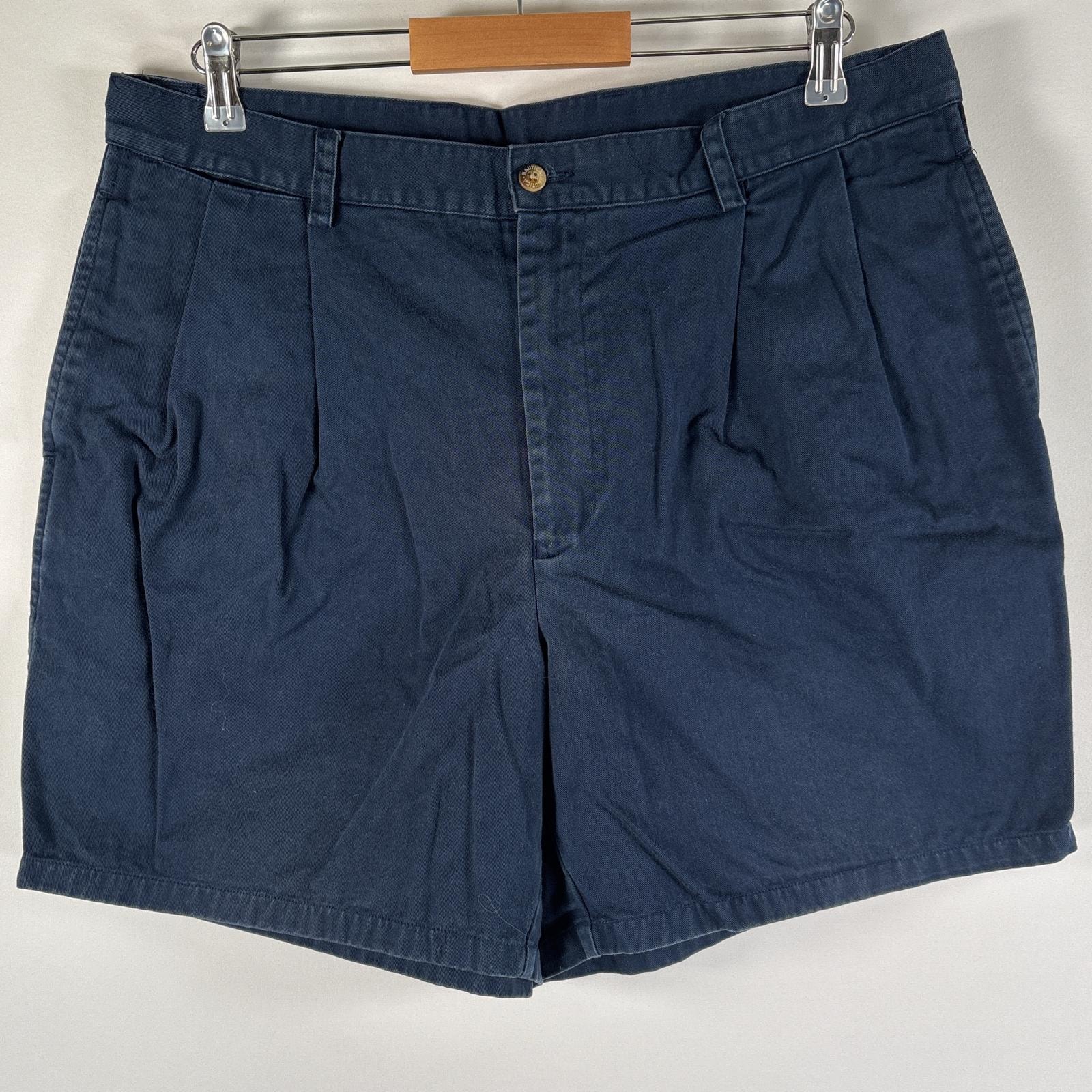 古着 90's/90年代 ノーティカ NAUTICA ショートパンツ チノショーツ ハーフパンツ ワンポイントロゴ 大きいサイズ w38  ネイビー メンズ