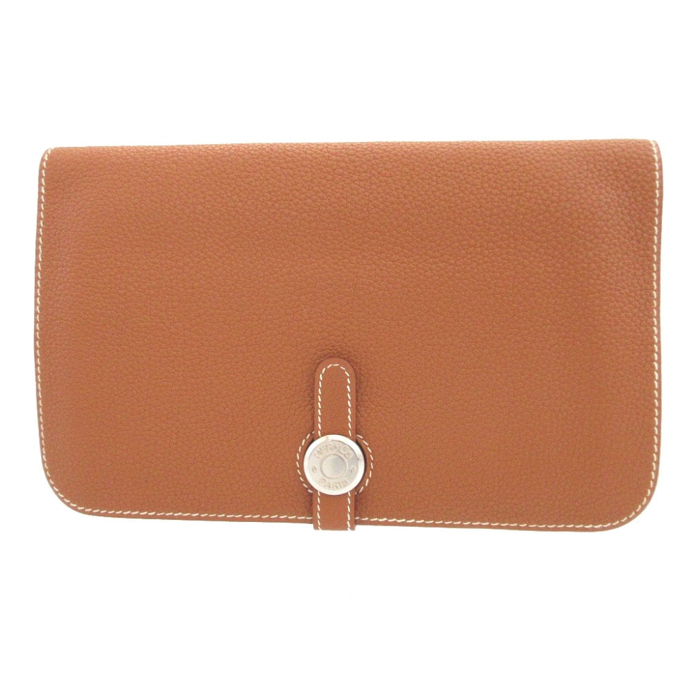 エルメス  ドゴンGM   トゴ  ゴールド  □F 長財布