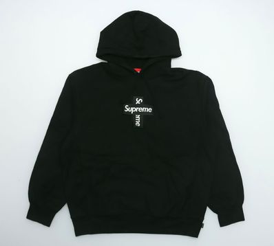 Supreme Cross Box Logo Hooded Sweatshirt "Black"