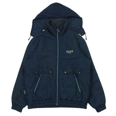 adidas アディダス ACB-740 80S デサント製 CLUB ADIDAS 中綿 ナイロン ジャケット ネイビー系 90-4【中古】