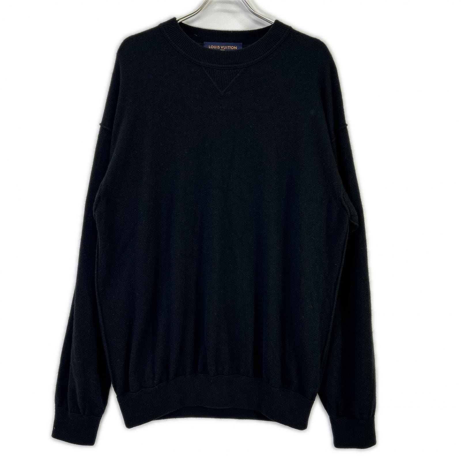 ルイヴィトン RM201Q JZE HHN42W 20SS ブラック カシミヤシルク インサイドアウトVガゼットクルーネックニット XXL