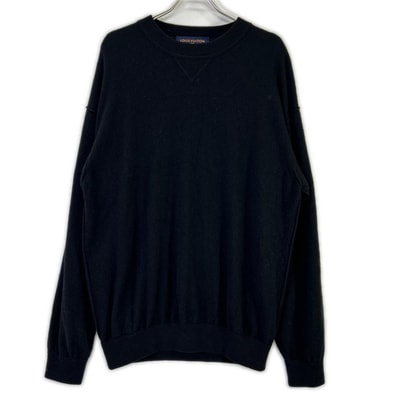 ルイヴィトン RM201Q JZE HHN42W 20SS ブラック カシミヤシルク インサイドアウトVガゼットクルーネックニット XXL