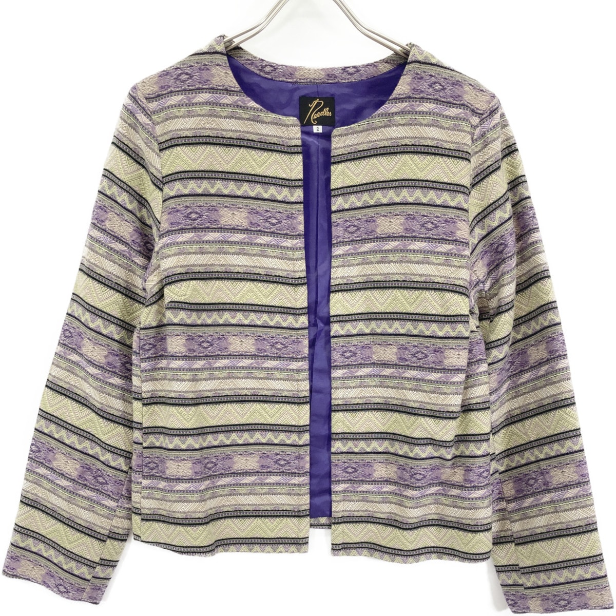 ニードルズ パープル Cotton Ethnic Stripe C.C. Jacket 2