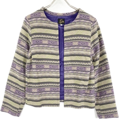 ニードルズ パープル Cotton Ethnic Stripe C.C. Jacket 2