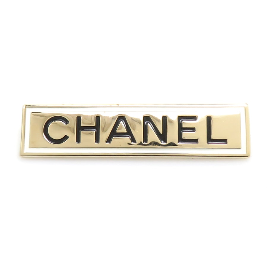 シャネル CHANEL ブローチ メタル/エナメル ライトゴールド/ブラック/ホワイト レディース【中古】 e61413i