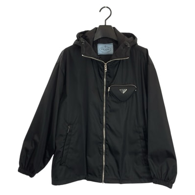 美品 PRADA プラダ トライアングルロゴポケット サイズ36 ブラック 黒 ポリアミド ナイロンジャケット ブルゾン 602707 【中古】