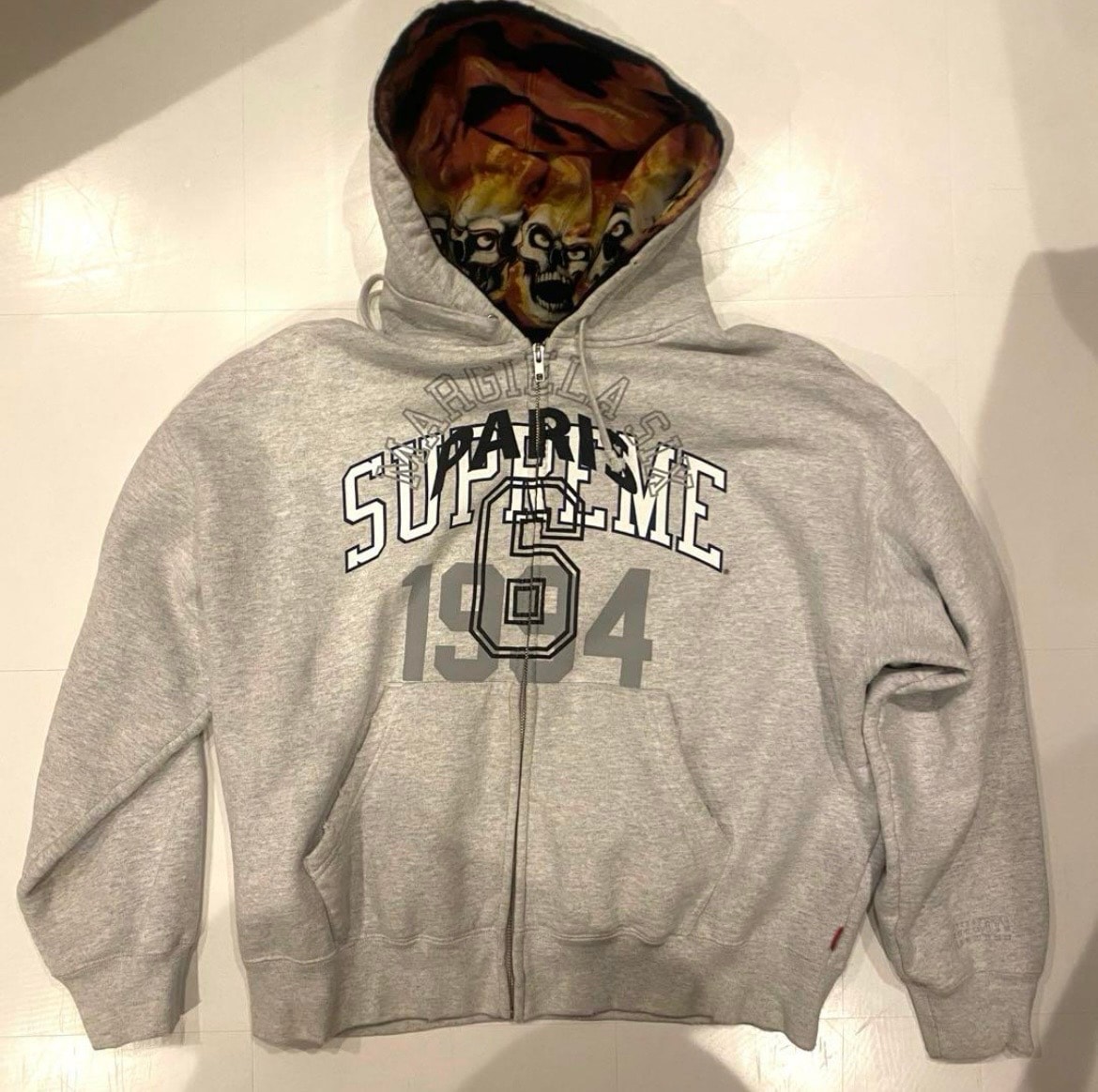 Supreme x MM6 Maison Margiela Zip Up Hooded Sweatshirt "Ash Grey"