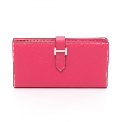 エルメス HERMES ベアンスフレ 二つ折り長財布 財布 レザー カーフ(牛革) ヴォーエプソン ヴォーエプソン ローズティリアン □Q刻印(2013年製造) レディース ピンク系 【中古】