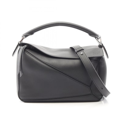 ロエベ LOEWE PUZZLE BAG SMALL パズルバッグ スモール 2WAY ハンドバッグ バッグ レザー レディース ブラック系 322.30.S21 【中古】