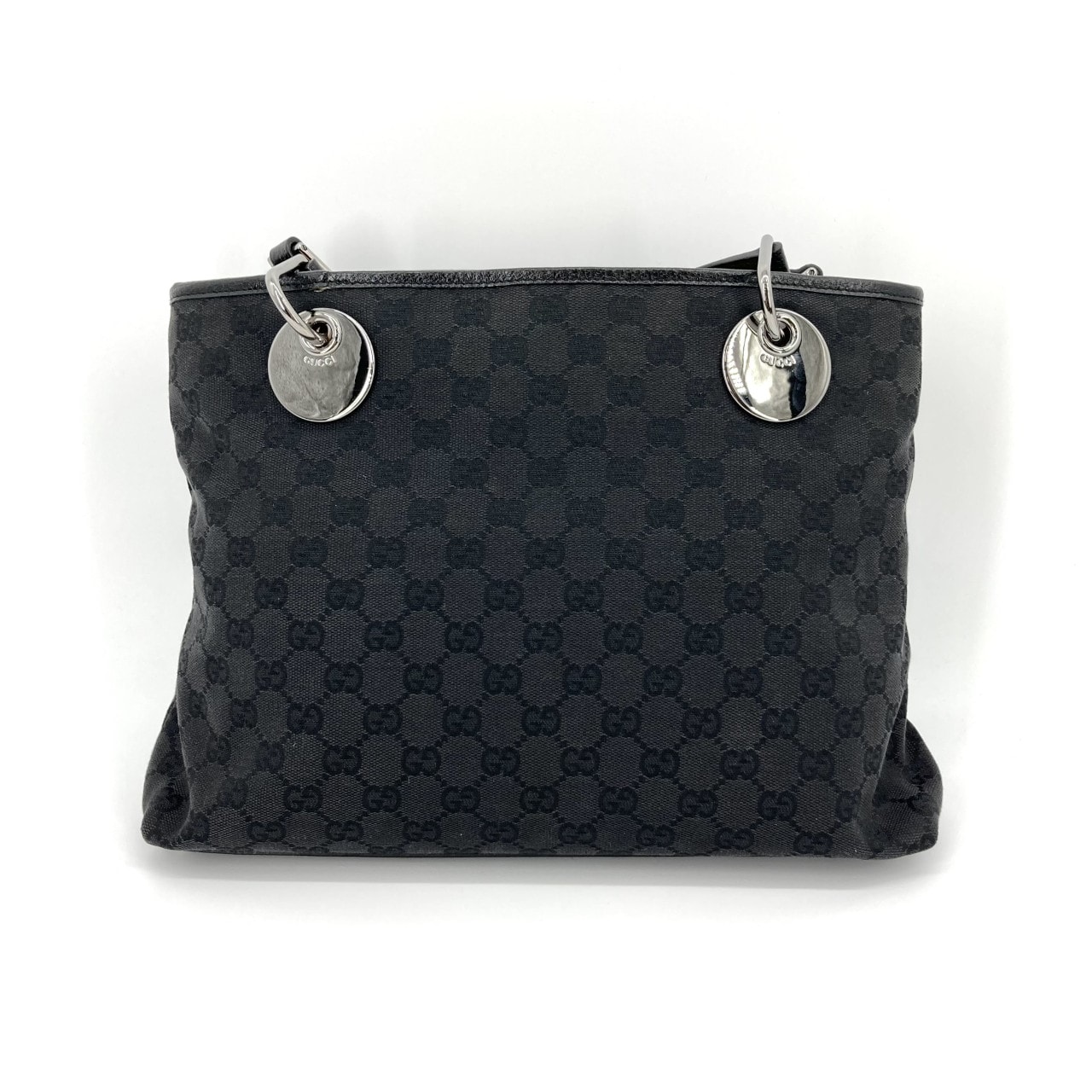 GUCCI(グッチ) GGキャンバス エクリプス メタルリング 120837 トートバッグ ブラック×シルバー