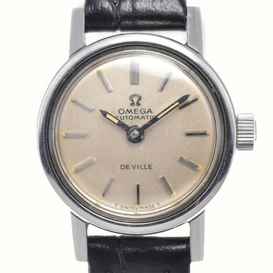 オメガ OMEGA 555.003 ヴィンテージ デビル レディマティック Cal.661 シルバー 自動巻き レディース 良品 腕時計 K#146758