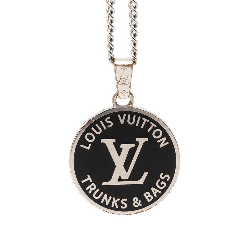 ルイ ヴィトン コリエ LV アワード チェーン ペンダント ネックレス M00911 ブラック シルバー メタル レディース LOUIS VUITTON 【中古】