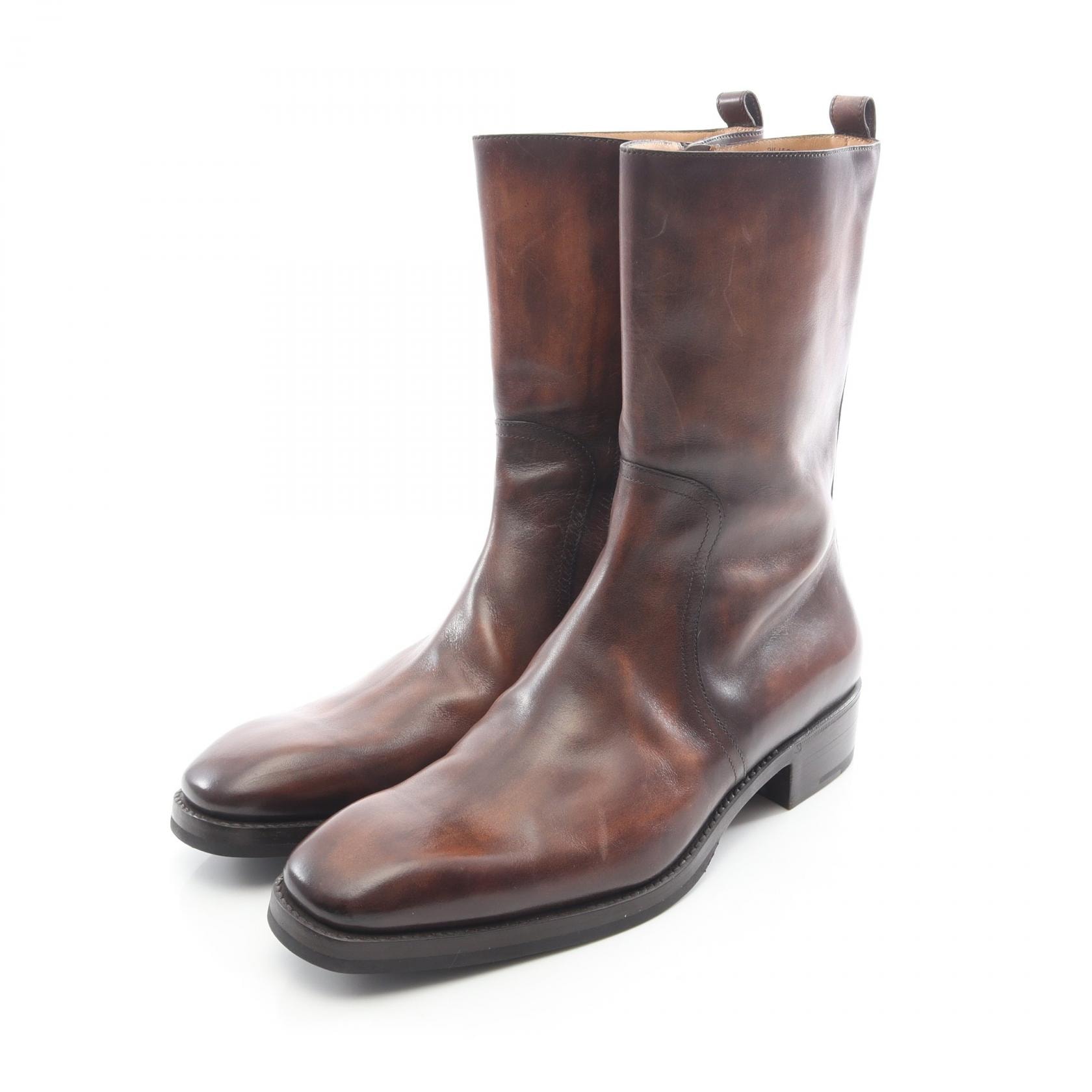 ベルルッティ Berluti LEONARD レオナルド サイドジップブーツ ブーツ 靴 レザー メンズ ブラウン系 【中古】