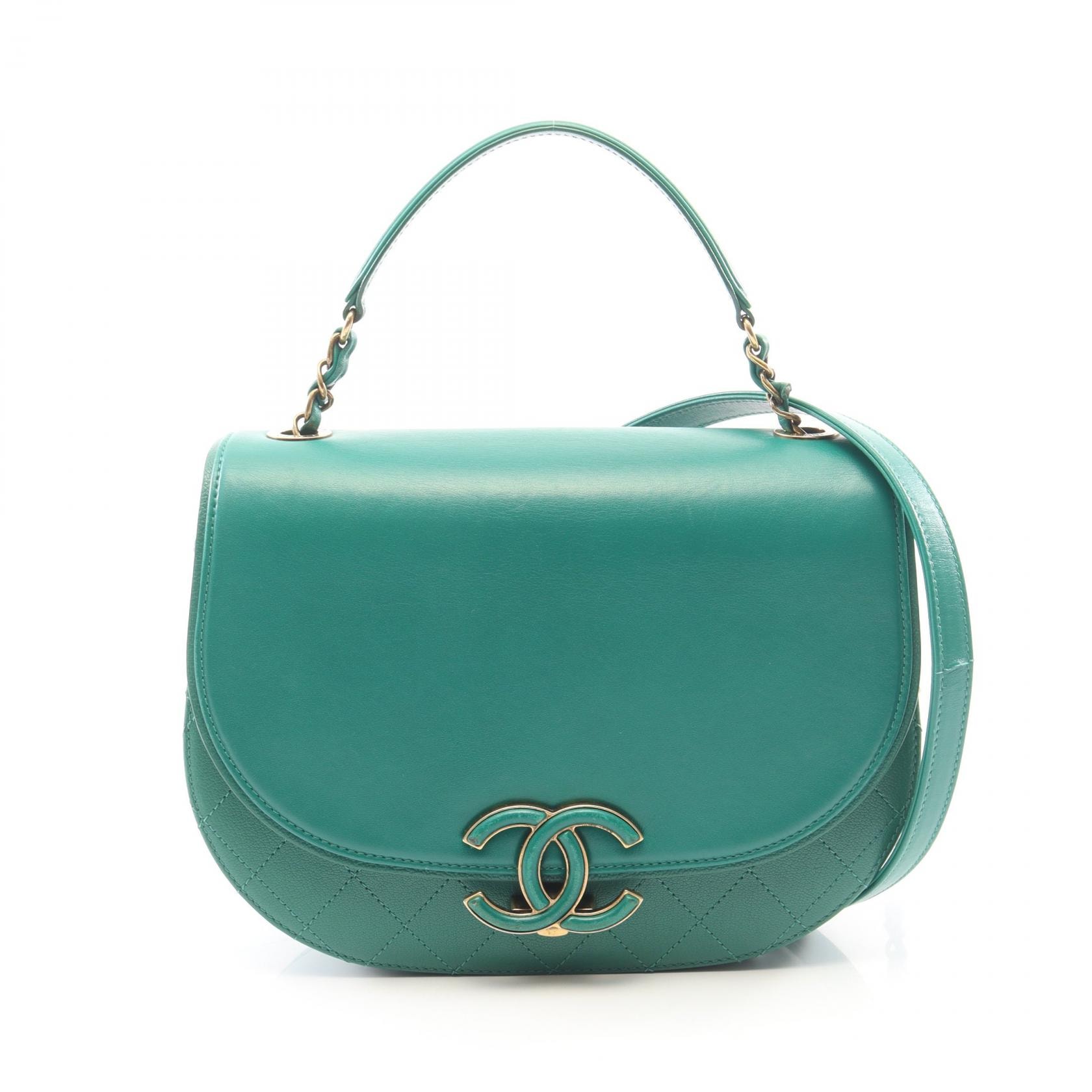 シャネル CHANEL マトラッセ 2WAY ショルダーバッグ バッグ レザー レディース グリーン系 【中古】