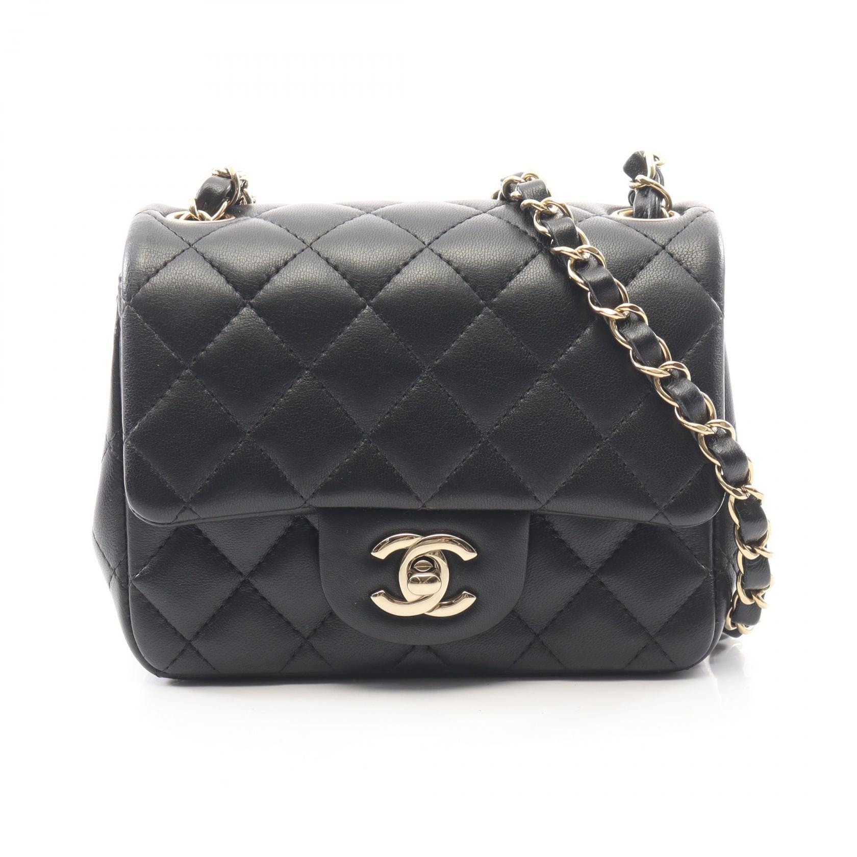シャネル CHANEL ミニマトラッセ ショルダーバッグ バッグ ラムスキン(羊革) レディース ブラック系 【中古】