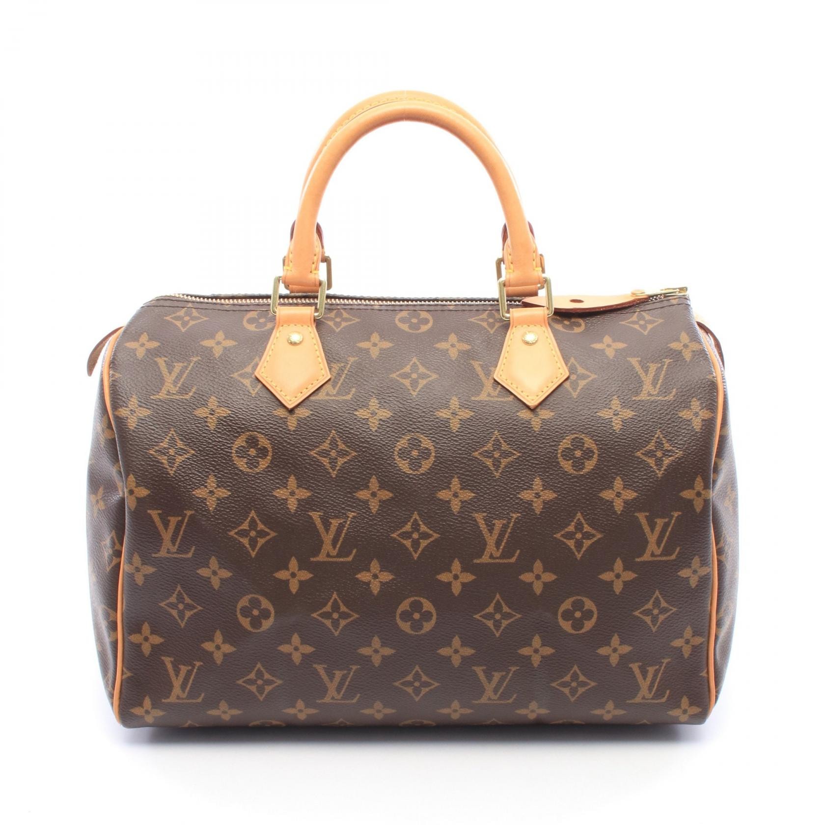 ルイ・ヴィトン LOUIS VUITTON スピーディ30 モノグラム ハンドバッグ バッグ PVCコーティングキャンバス レザー レディース ブラウン系 M41108 【中古】