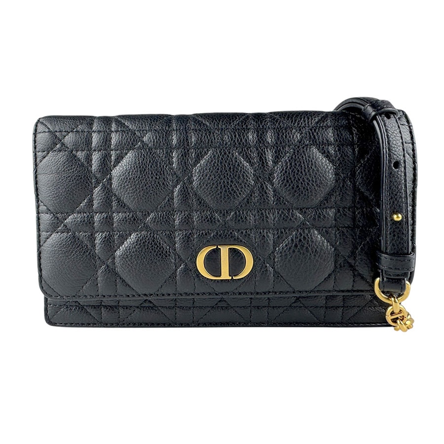 クリスチャンディオール Christian Dior ウエストバッグ レザー/メタル ブラック/ゴールド レディース【中古】 z8219