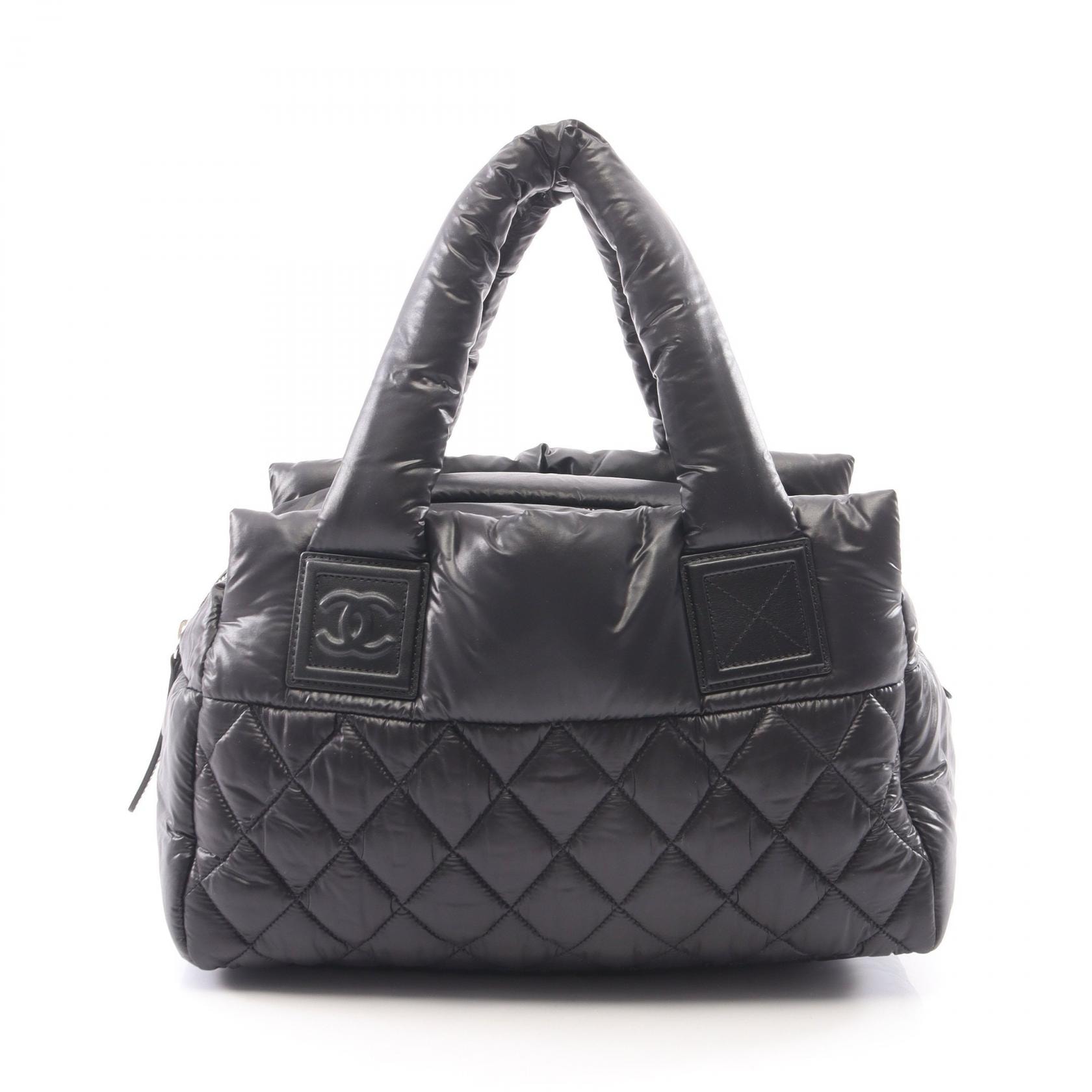 シャネル CHANEL コココクーン ハンドバッグ バッグ ナイロン レザー レディース ブラック系 A48619 【中古】