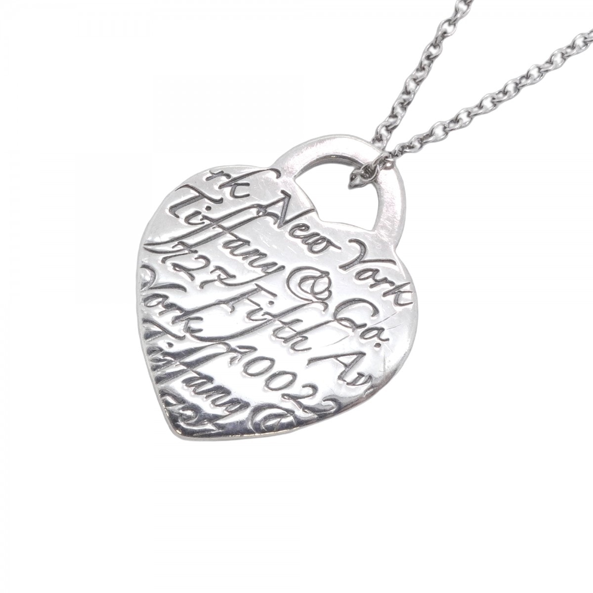 【6jdb0025-k】ティファニー ネックレス ノーツ/ハートタグ シルバー925【中古】レディース