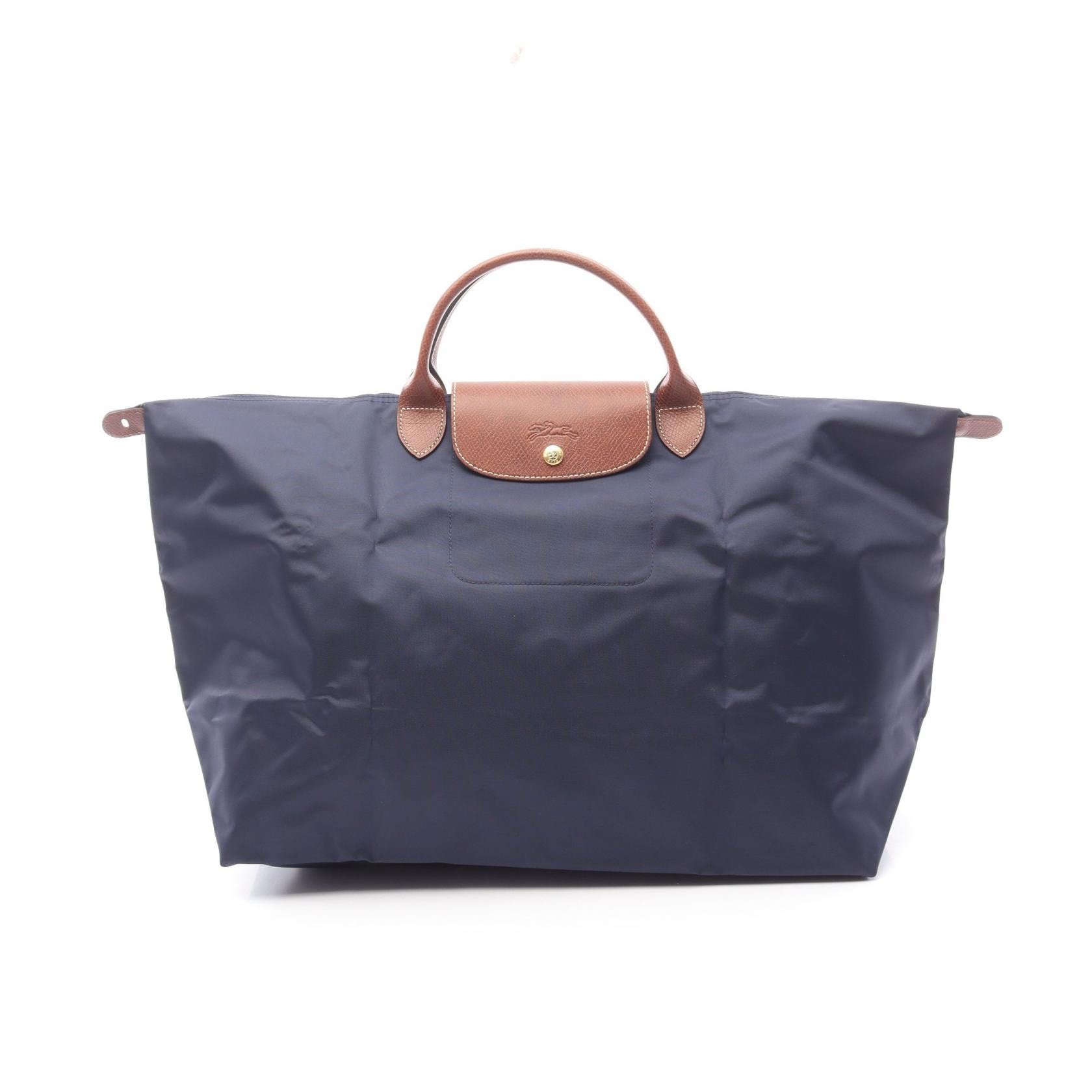 ロンシャン Longchamp ル プリアージュ オリジナル トラベル L トートバッグ バッグ キャンバス レザー レディース ネイビー系 / ブラウン系 L1624089P68 【新品】