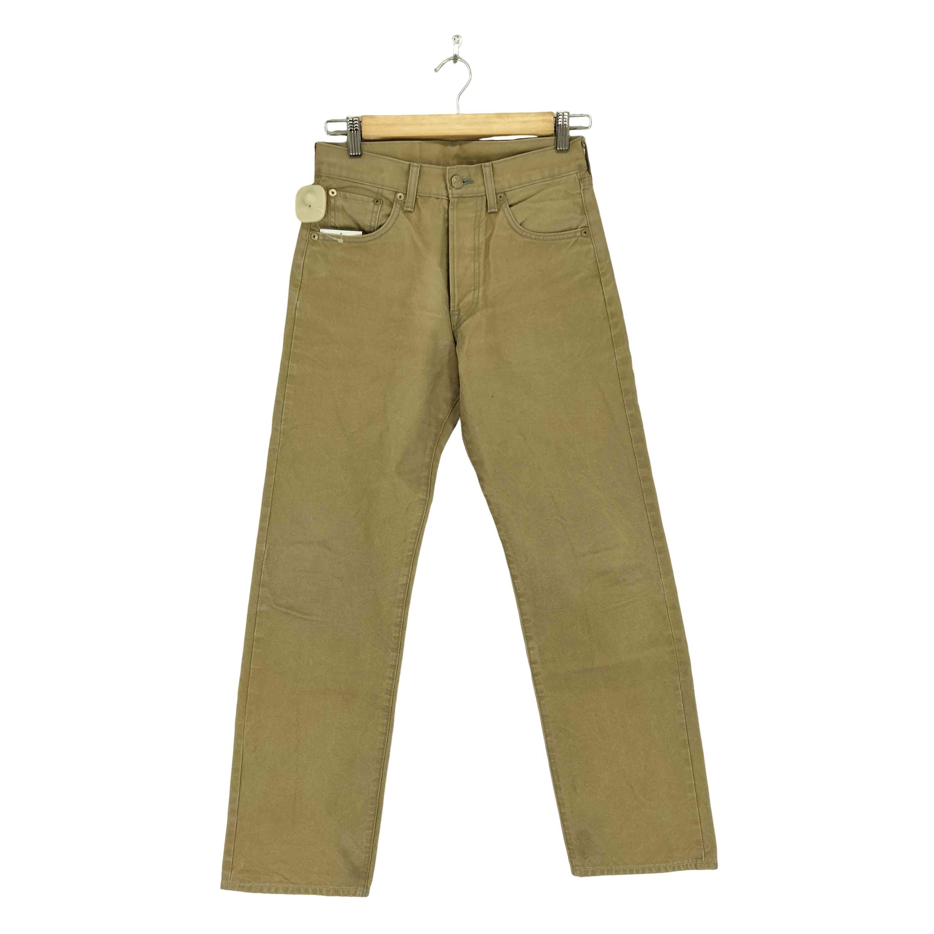 ダック生地 ボタンフライ ストレート パンツ【1140417947358】