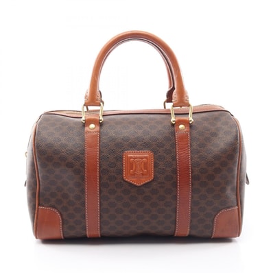 セリーヌ CELINE マカダム ハンドバッグ バッグ PVCコーティングキャンバス レザー レディース ブラウン系 【中古】