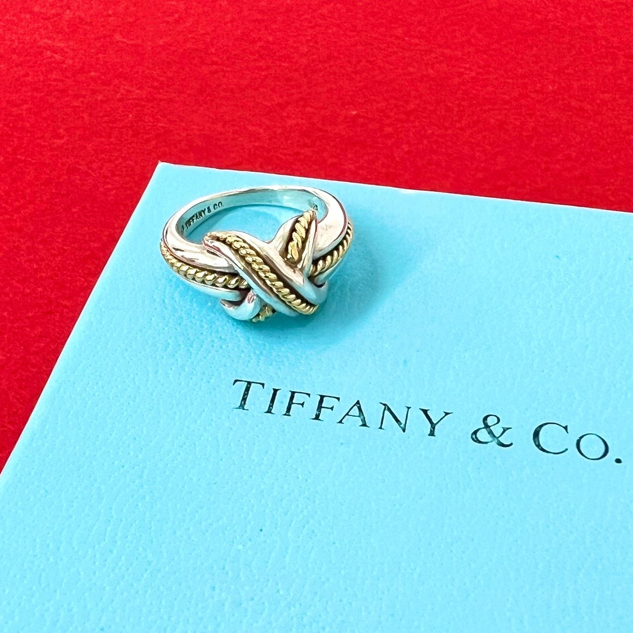 TIFFANY&Co. ティファニー シグネチャー クロス リング シルバー925 K18イエローゴールド リング・指輪 11号 シルバー
23456