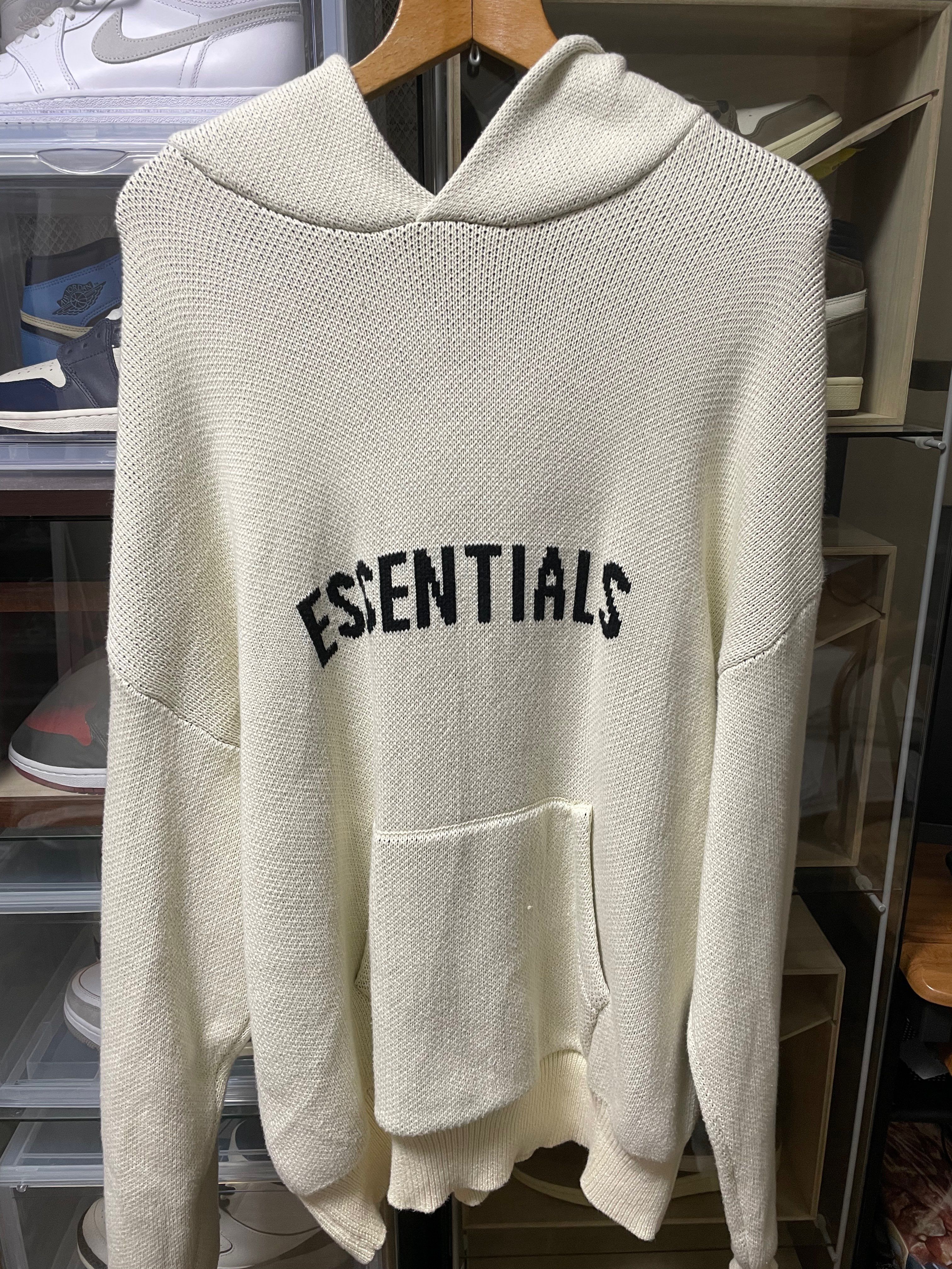 FEAR OF GOD ESSENTIALS Knit Hoodie "Cream"