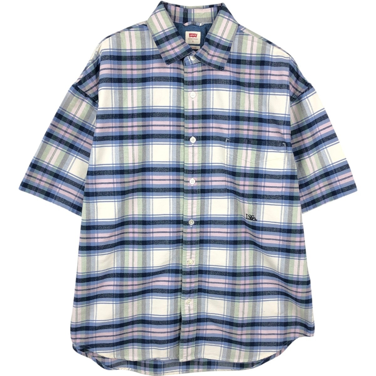 古着 リーバイス Levi's OVERSIZED 半袖 コットン チェックシャツ メンズS相当/eaa668711