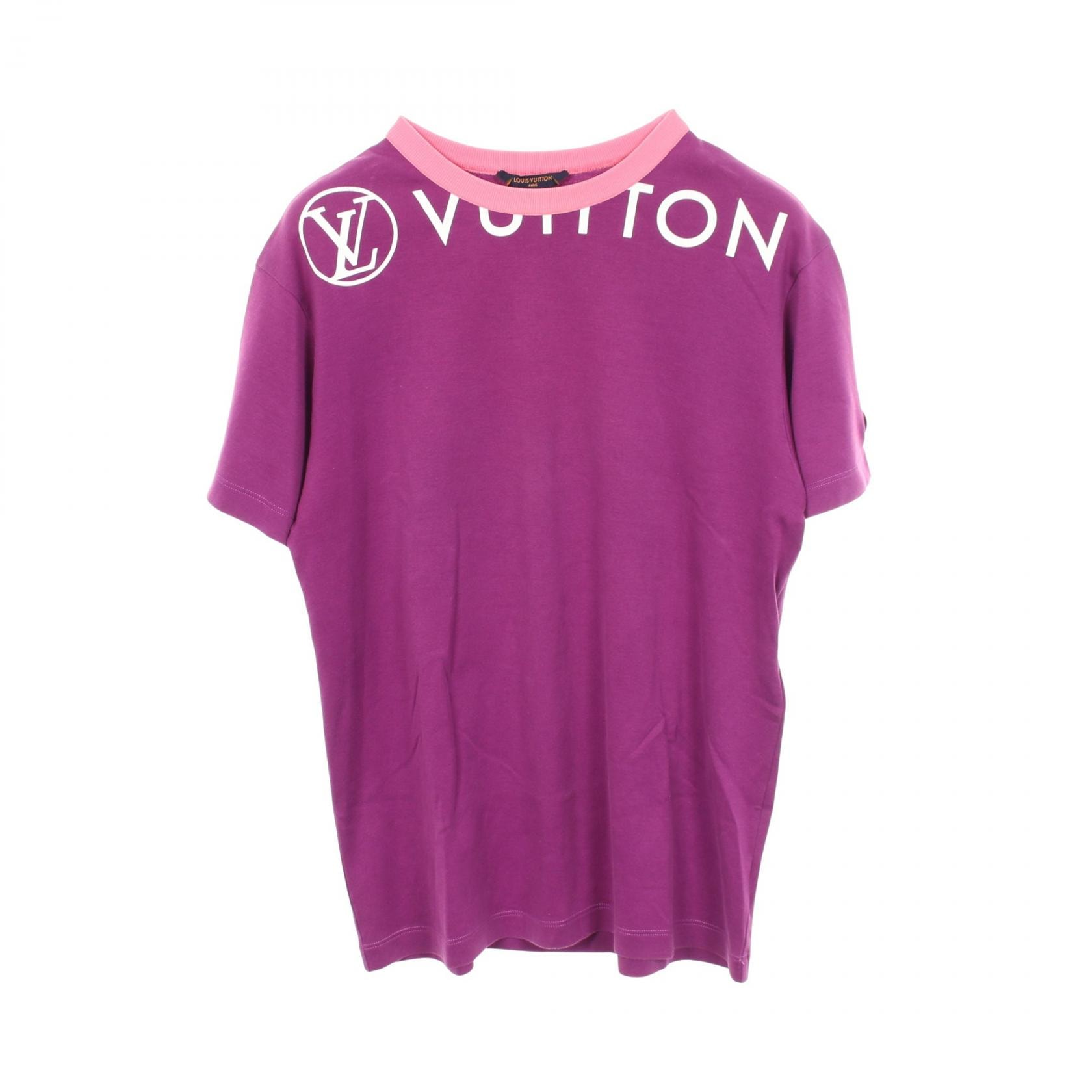 ルイ・ヴィトン LOUIS VUITTON ロゴ プリント 半袖Tシャツ 衣料品 トップス コットン パープル レディース パープル系 / ピンク系 【中古】