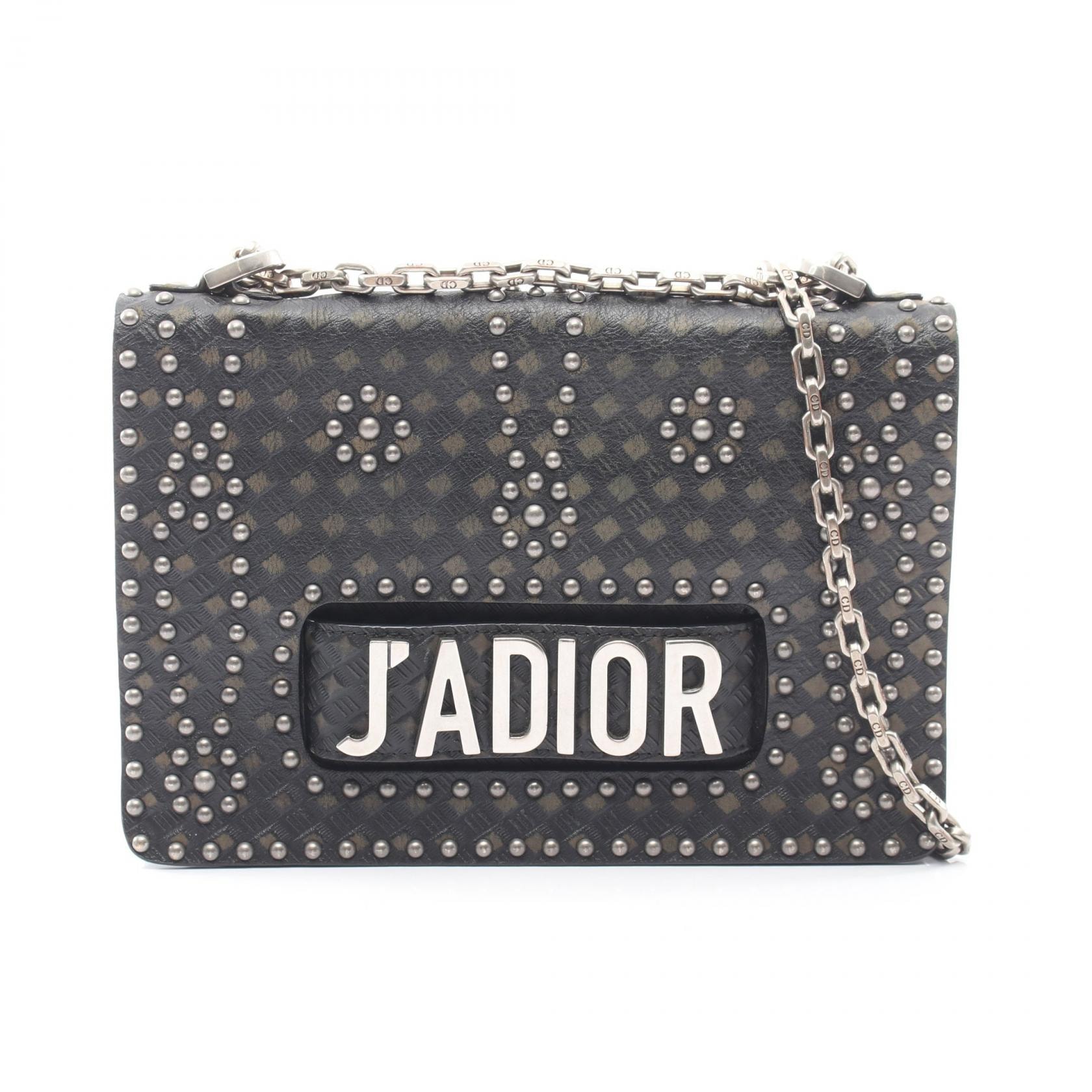 ディオール Dior J'ADIOR 2WAY スタッズ ショルダーバッグ バッグ レザー レディース ブラック系 / カーキ系 【中古】