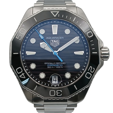 TAG HEUER タグホイヤー アクアレーサー プロフェッショナル 300 腕時計 WBP5110 ステンレススチール シルバー ブラック メンズ【中古】