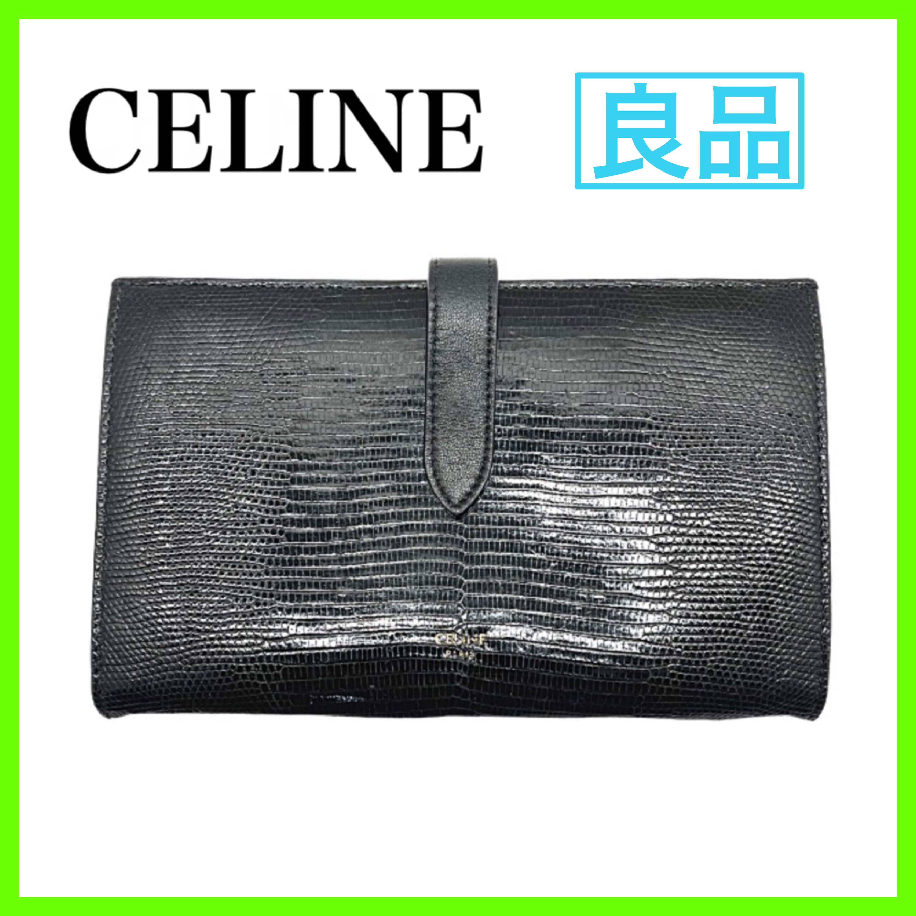 CELINE セリーヌ レディース 長財布 ラージストラップウォレット ブラック