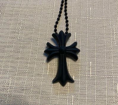 Chrome Hearts Rubber Small CH Cross Silicon Necklace "Black"