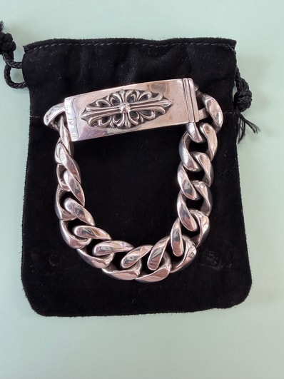 Chrome Hearts ID Floral Cross Bracelet "Silver"