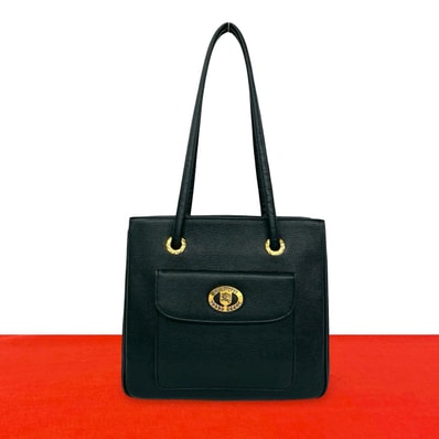 BURBERRY バーバリー シャドーホース ロゴ ノバチェック 柄 レザー トートバッグ ブラック
38669