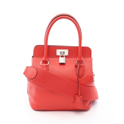 エルメス HERMES ツールボックス20 ルージュピヴォワンヌ 2WAY ハンドバッグ バッグ レザー ヴォーエヴァーカラー ルージュピヴォワンヌ C刻印(2018年製造) レディース レッド系 【中古】