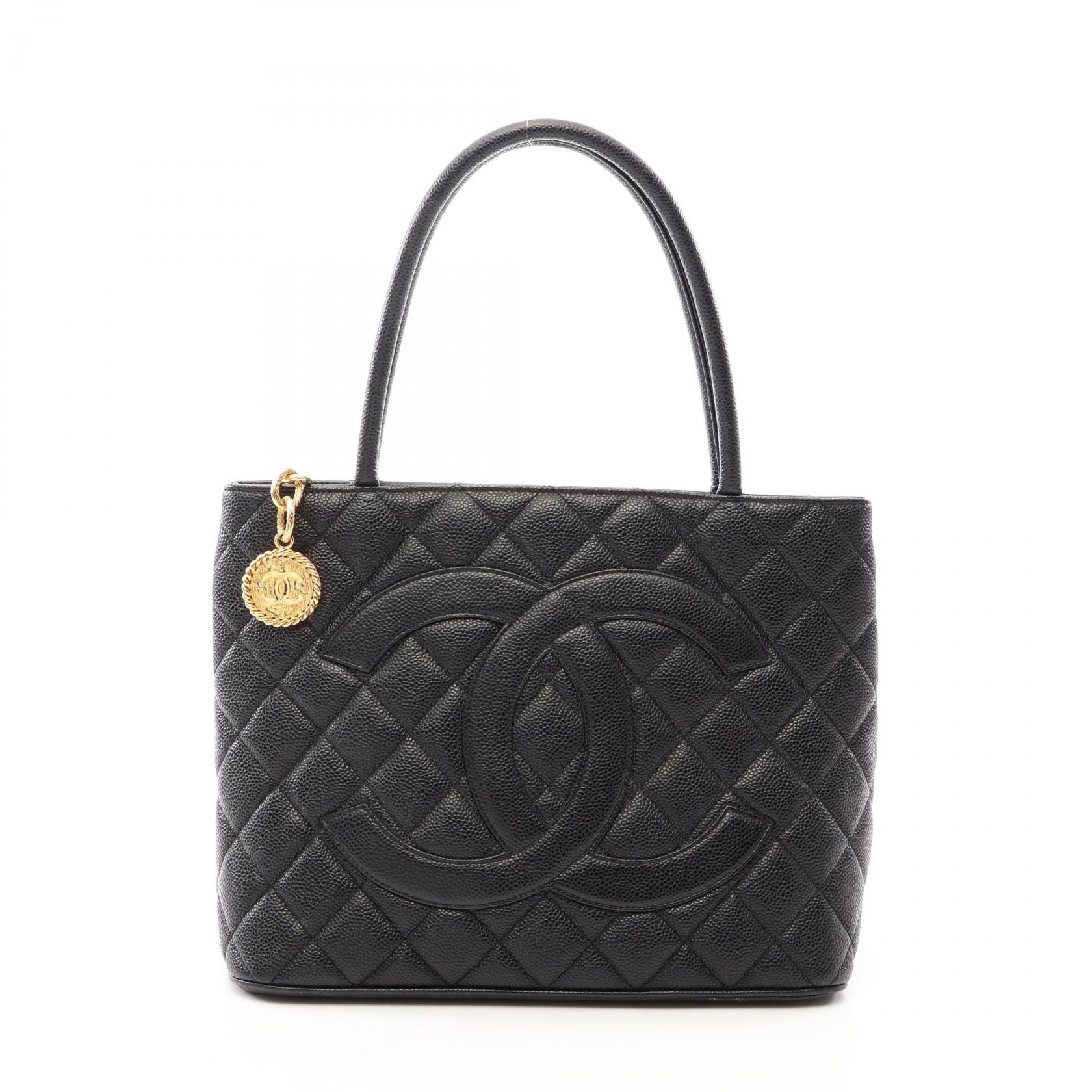 シャネル CHANEL 復刻トート トートバッグ バッグ キャビアスキン(グレインドカーフ) レディース ブラック系 A01804 【中古】