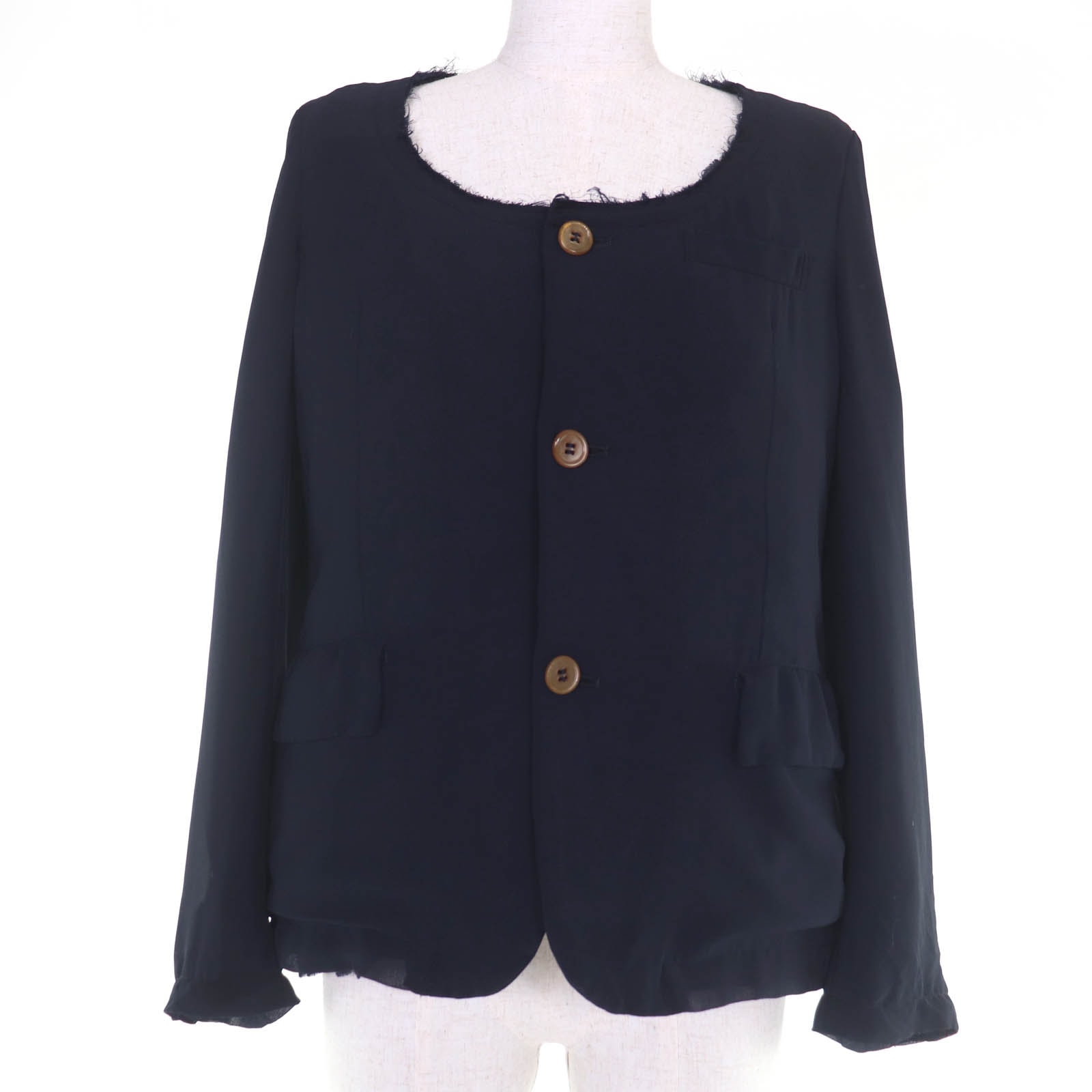 極美品 コムデギャルソン コムデギャルソン ノーカラージャケット XS